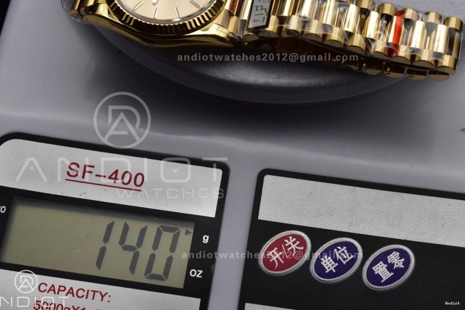 YG 36 Steel Edition 696 904L (Gain Dial V5 on vr3255 Weight) Best Bracelet President QF Gold DayDate EasyCare 0723